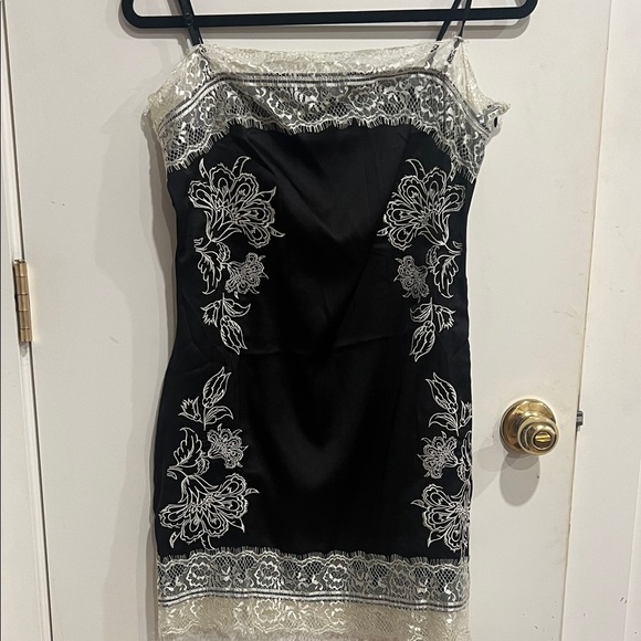Dolls Kill | Black & White slip dress - Picture 1 of 8